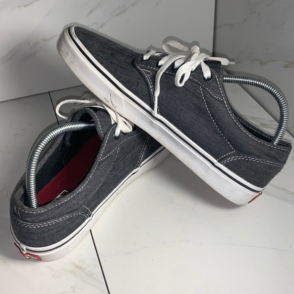 Vans Off The Wall Dark Grey Denim Casual Sneakers 500714 Shoes Men's Size 9.5